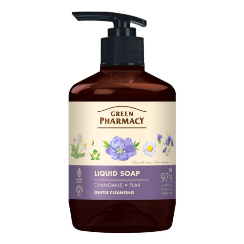 Green Pharmacy Mydlo w plynie Rumianek Len 460ml.jpg