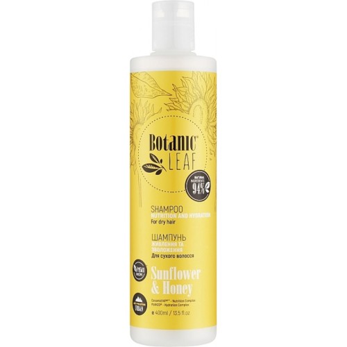 Botanic Leaf Szampon dla suchych włosów Miód i olej słonecznikowy Odzywienie i Nawilżenie 400ml.jpg
