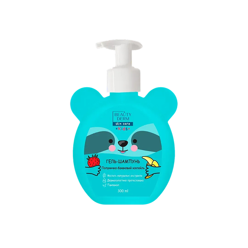 Beauty Derm Kids Żel Szampon 2w1 do włosów i ciała zapach truskawka banan 300ml.jpg