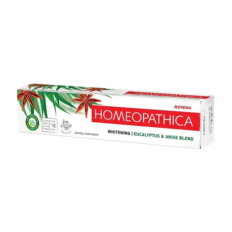 Astera Homeopathica Naturalna pasta wybielająca do zębów bez fluoru bez SLS bez mięty Eukaliptus i Anyż 75ml.jpg
